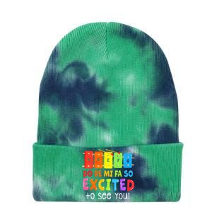 Do Re Mi Fa So Excited To See You Music Teacher Tie Dye 12in Knit Beanie