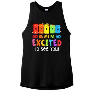 Do Re Mi Fa So Excited To See You Music Teacher Ladies PosiCharge Tri-Blend Wicking Tank