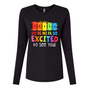 Do Re Mi Fa So Excited To See You Music Teacher Womens Cotton Relaxed Long Sleeve T-Shirt