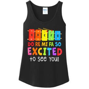 Do Re Mi Fa So Excited To See You Music Teacher Ladies Essential Tank