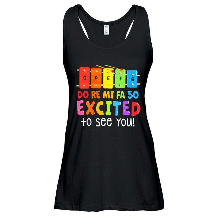 Do Re Mi Fa So Excited To See You Music Teacher Ladies Essential Flowy Tank