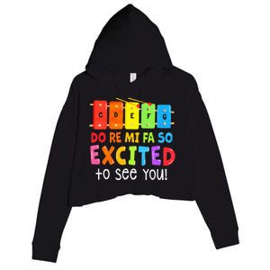 Do Re Mi Fa So Excited To See You Music Teacher Crop Fleece Hoodie