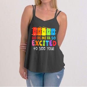 Do Re Mi Fa So Excited To See You Music Teacher Women's Strappy Tank