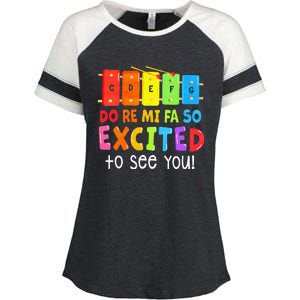 Do Re Mi Fa So Excited To See You Music Teacher Enza Ladies Jersey Colorblock Tee