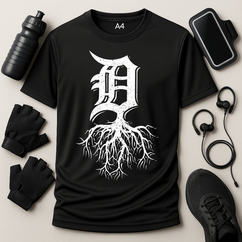 Detroit Roots Michigan American Born Rooted American Gifts Cooling Performance Crew T-Shirt