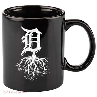 Detroit Roots Michigan American Born Rooted American Gifts 11oz C Handle Ceramic Mug