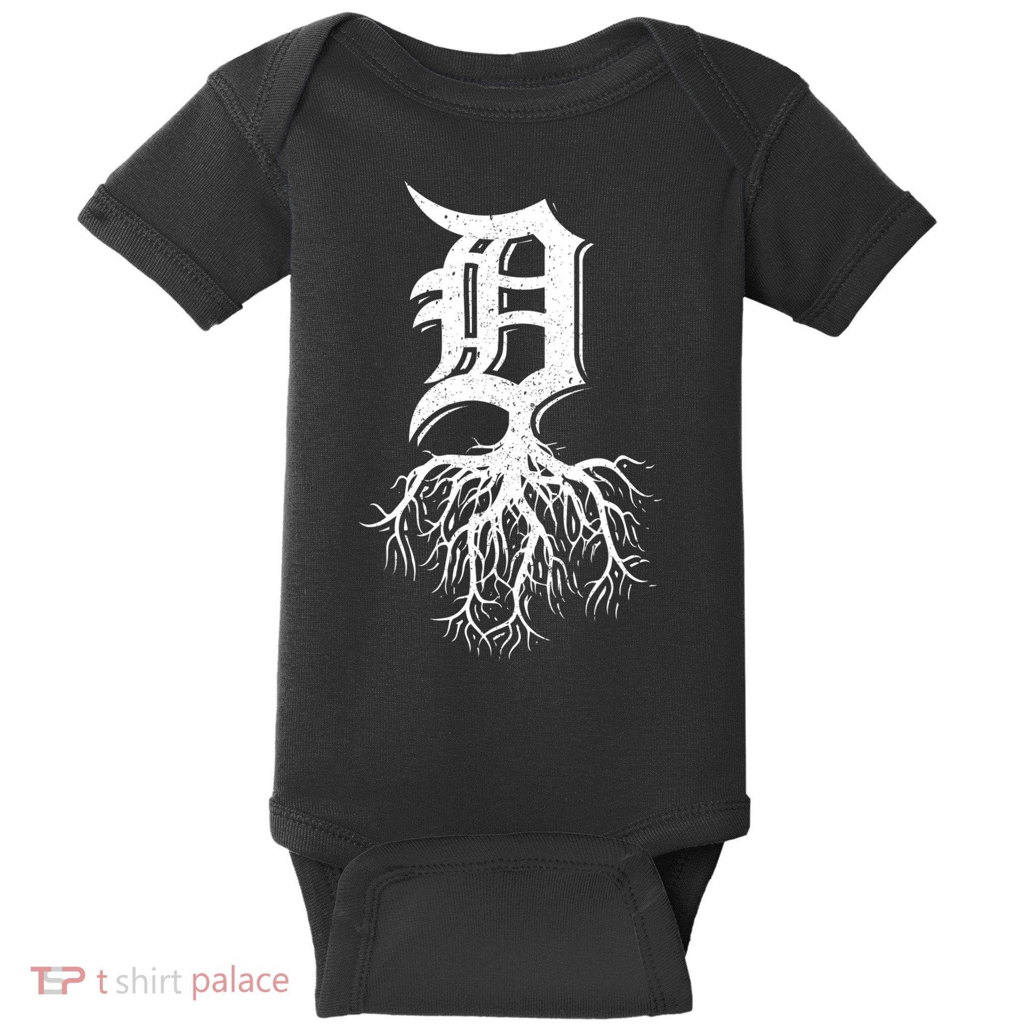 Detroit Roots Michigan American Born Rooted American Gifts Baby Bodysuit