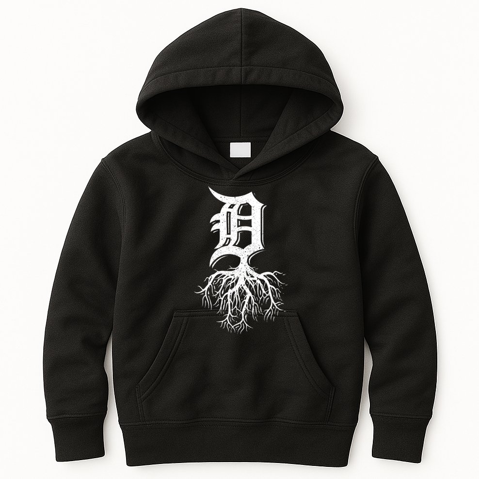 Detroit Roots Michigan American Born Rooted American Gifts Kids Hoodie