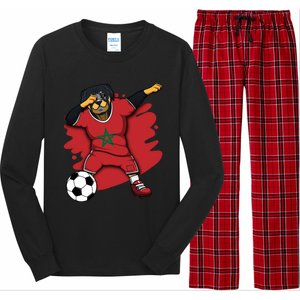 Dabbing Rottweiler Morocco Soccer Fans Jersey Moroccan Sport Great Gift Long Sleeve Pajama Set