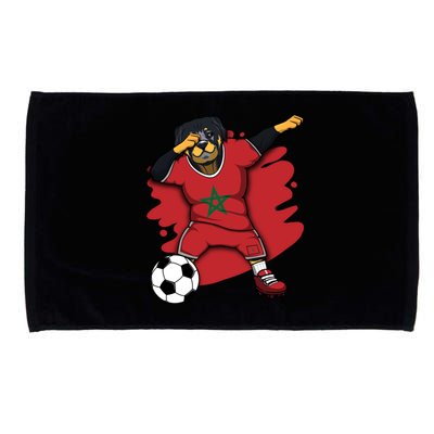 Dabbing Rottweiler Morocco Soccer Fans Jersey Moroccan Sport Great Gift Microfiber Hand Towel