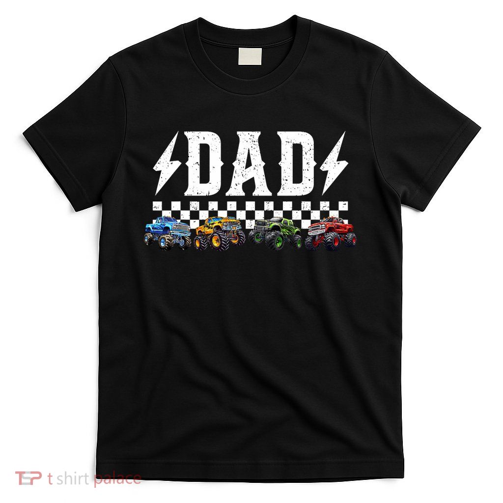 Dad Retro Monster Truck Family Crew Birthday Matching  T-Shirt