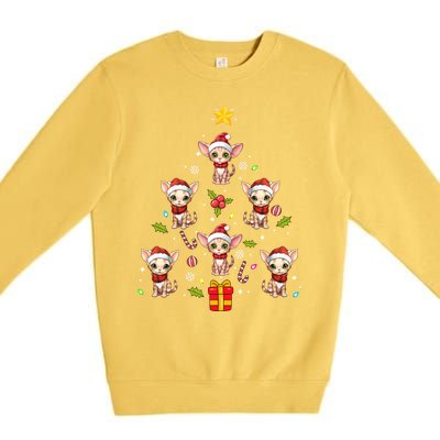 Devon Rex Merry Christmas Tree Ornat Gift Premium Crewneck Sweatshirt