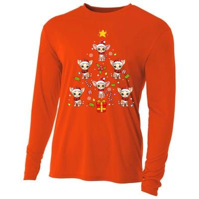 Devon Rex Merry Christmas Tree Ornat Gift Cooling Performance Long Sleeve Crew