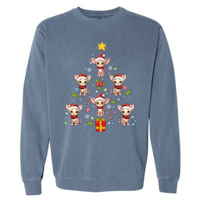 Devon Rex Merry Christmas Tree Ornat Gift Garment-Dyed Sweatshirt