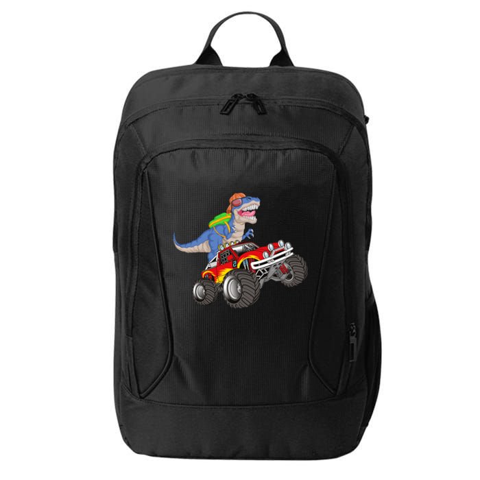 Dinosaur Riding Monster Truck City Backpack