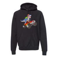 Dinosaur Riding Monster Truck Premium Hoodie