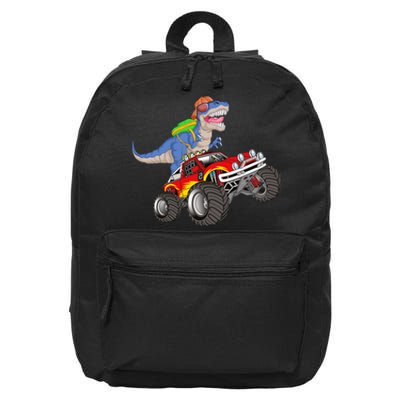 Dinosaur Riding Monster Truck 16 in Basic Backpack