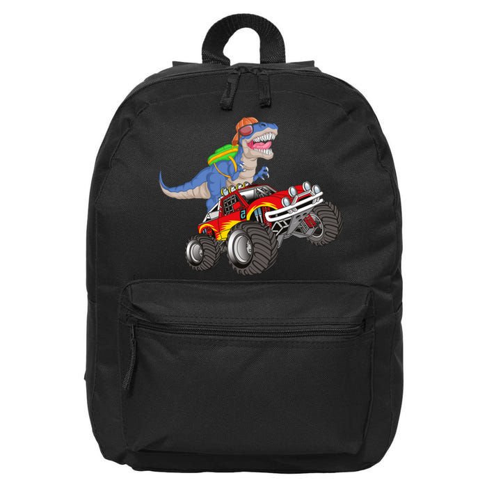 Dinosaur Riding Monster Truck 16 in Basic Backpack