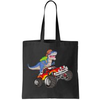 Dinosaur Riding Monster Truck Tote Bag