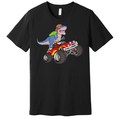 Dinosaur Riding Monster Truck Premium T-Shirt