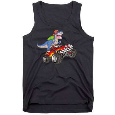 Dinosaur Riding Monster Truck Tank Top