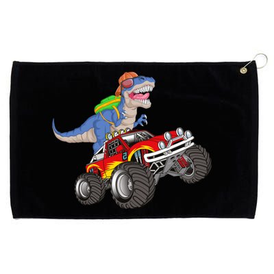 Dinosaur Riding Monster Truck Grommeted Golf Towel