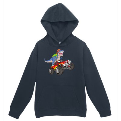 Dinosaur Riding Monster Truck Urban Pullover Hoodie