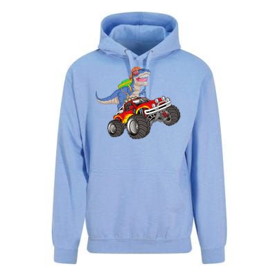 Dinosaur Riding Monster Truck Unisex Surf Hoodie