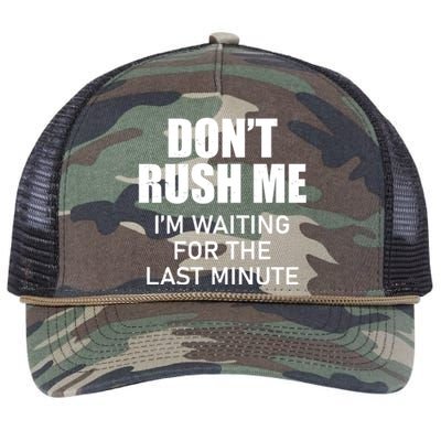 Don't Rush Me I'm Waiting For The Last Minute Retro Rope Trucker Hat Cap