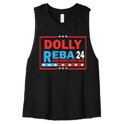 Dolly Reba Make America Fancy Again Women's Racerback Cropped Tank