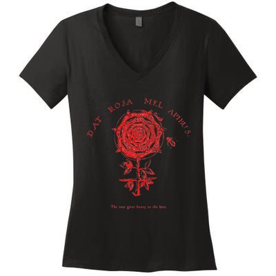 Dat Rosa Mel Apibus Rose Aesthetic Alchemy Women's V-Neck T-Shirt