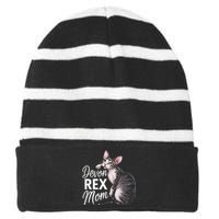 Devon Rex Mom Striped Beanie with Solid Band