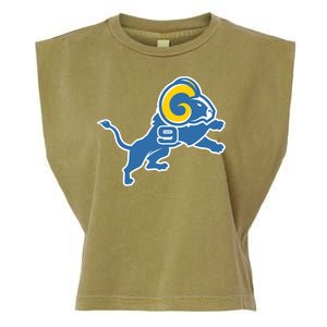 Detroit Rams Number 9 Garment-Dyed Women's Muscle Tee