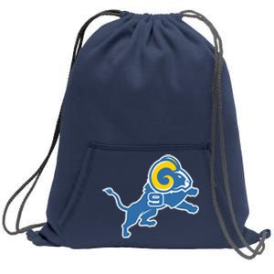 Detroit Rams Number 9 Sweatshirt Cinch Pack Bag