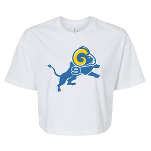 Detroit Rams Number 9 Bella+Canvas Jersey Crop Tee