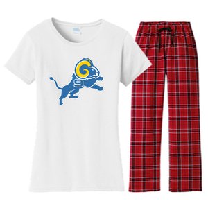 Detroit Rams Number 9 Women's Flannel Pajama Set