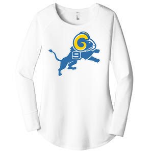 Detroit Rams Number 9 Women's Perfect Tri Tunic Long Sleeve Shirt