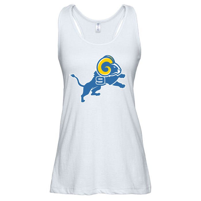 Detroit Rams Number 9 Ladies Essential Flowy Tank