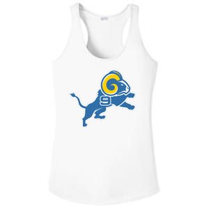 Detroit Rams Number 9 Ladies PosiCharge Competitor Racerback Tank