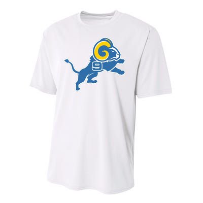 Detroit Rams Number 9 Performance Sprint T-Shirt