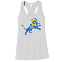 Detroit Rams Number 9 Women's Racerback Tank