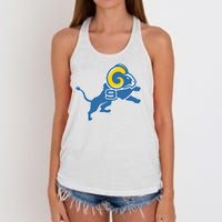 Detroit Rams Number 9 Women's Knotted Racerback Tank