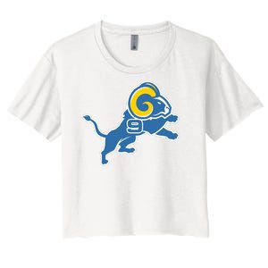 Detroit Rams Number 9 Women's Crop Top Tee