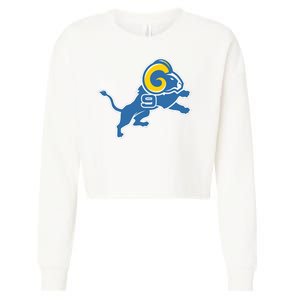 Detroit Rams Number 9 Cropped Pullover Crew