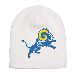 Detroit Rams Number 9 Short Acrylic Beanie