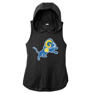 Detroit Rams Number 9 Ladies PosiCharge Tri-Blend Wicking Draft Hoodie Tank