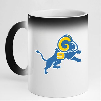 Detroit Rams Number 9 11oz Black Color Changing Mug