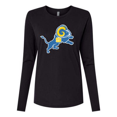 Detroit Rams Number 9 Womens Cotton Relaxed Long Sleeve T-Shirt