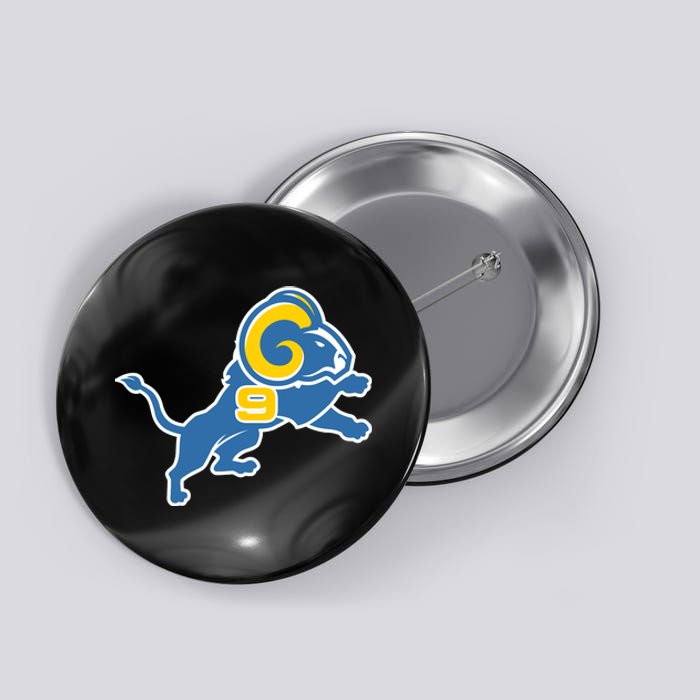 Detroit Rams Number 9 Button