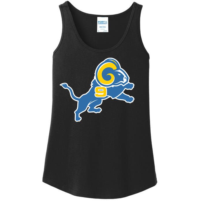 Detroit Rams Number 9 Ladies Essential Tank